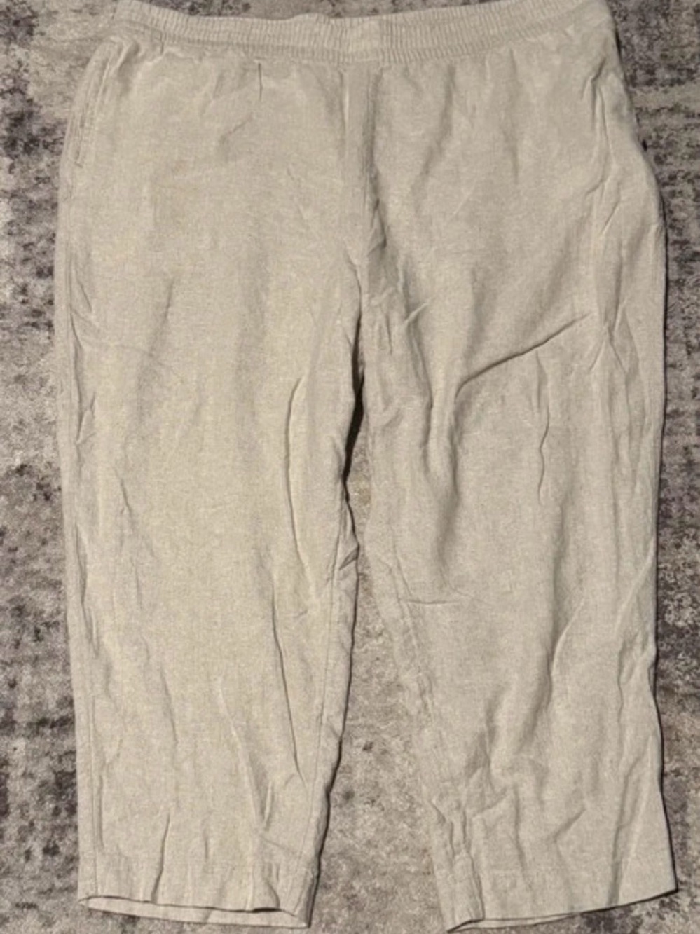 Old Navy High-Rise Straight Linen-Blend Pants Beige 2X
